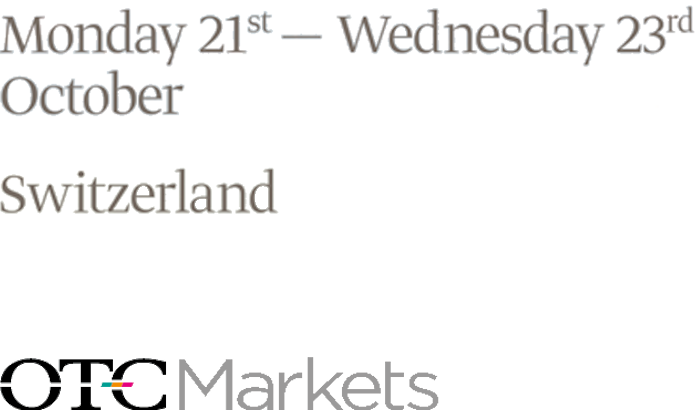Monday 21st â€” Wednesday 23rd October Switzerland